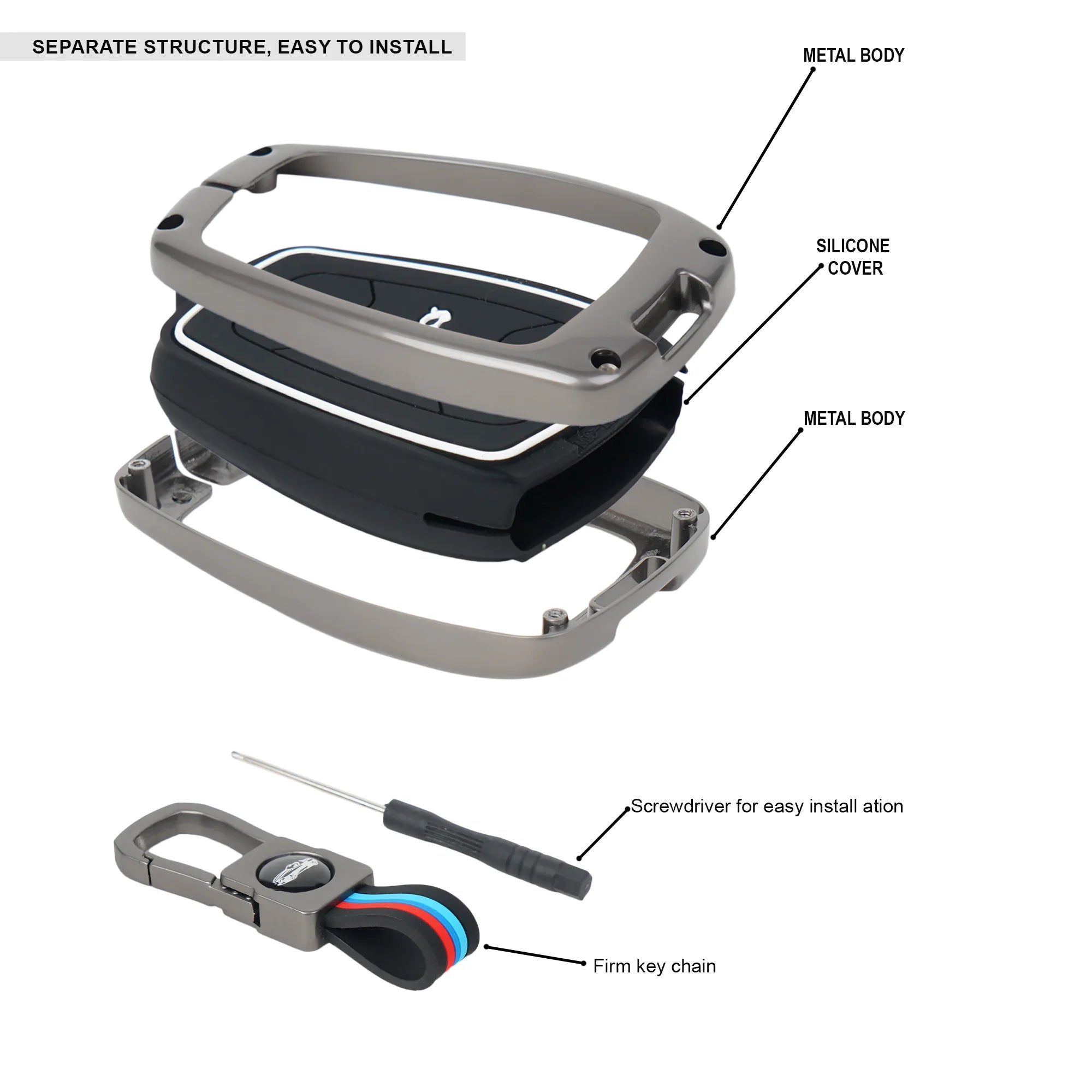 Tata key cover set with screwdriver for easy install