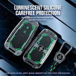 Stylish metallic car key cover with 360 degree protection and premium keychain attachment