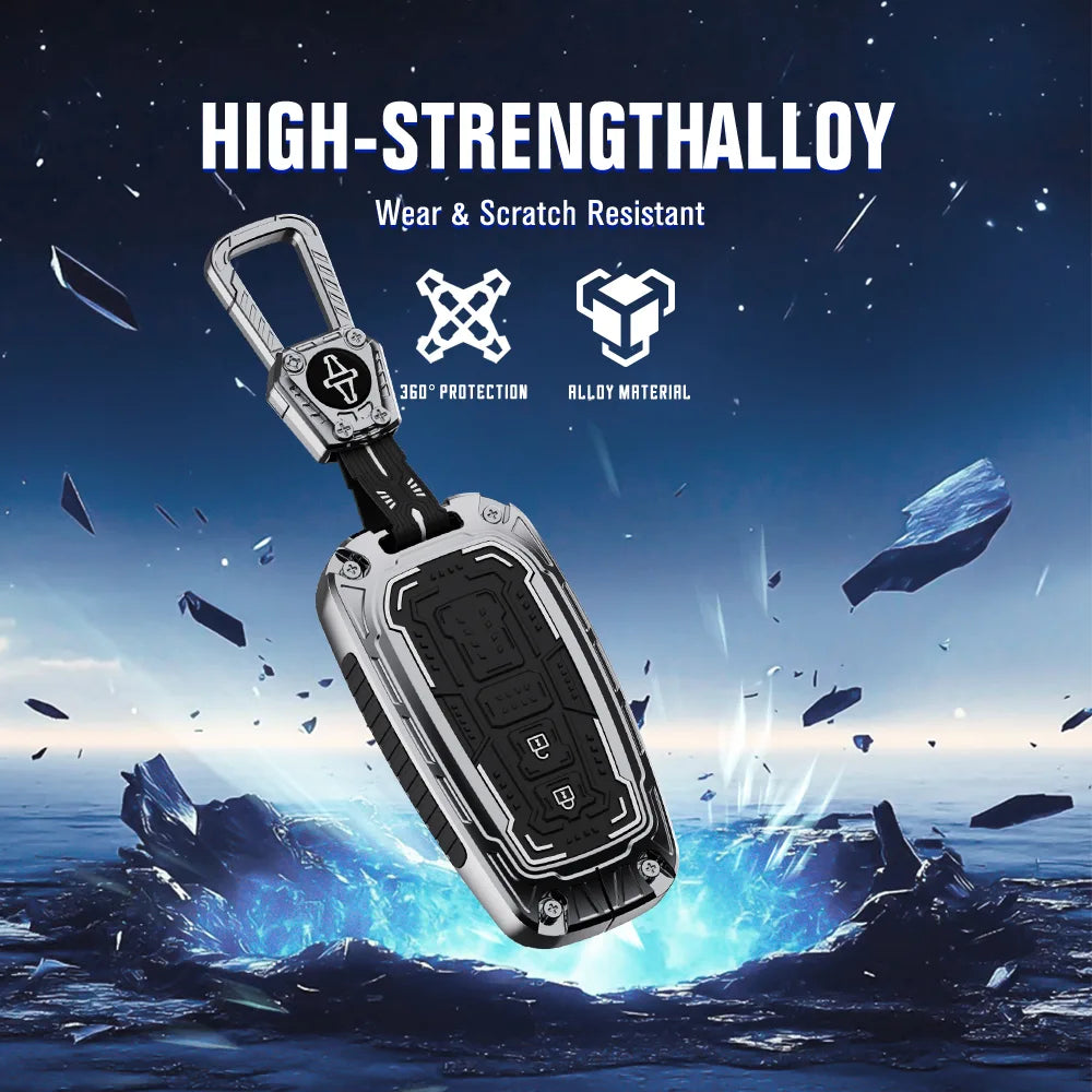 Luxury smart key protector with non signal blocking structure and durable alloy frame