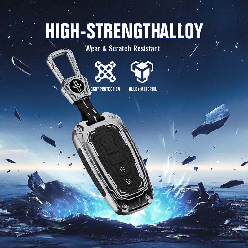 Luxury smart key protector with non signal blocking structure and durable alloy frame