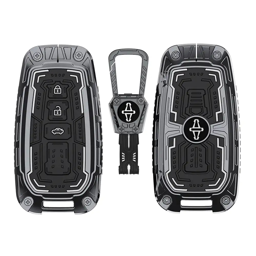 Premium alloy smart key cover with rugged metallic finish and full body scratch resistant protection